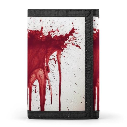 HJKBCV Blood Splash Trifold Wallet Credit Card Purse Portable Outdoor Sports Wallets Pocket Coin Wallet with ID Window for Men Women, Style, One Size, Stil:, Einheitsgröße von HJKBCV