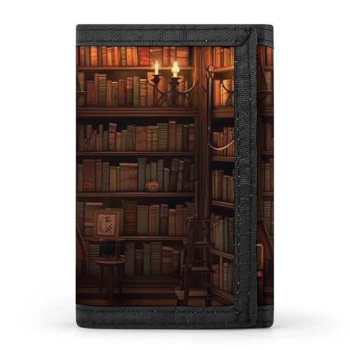 HJKBCV Book Room Library Trifold Wallet Credit Card Purse Portable Outdoor Sports Wallets Pocket Coin Wallet with ID Window for Men Women, style, One Size, Stil:, Einheitsgröße von HJKBCV