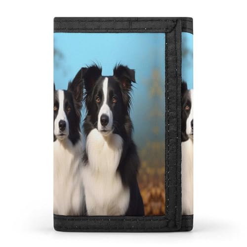 HJKBCV Border Collie Trifold Wallet Credit Card Purse Portable Outdoor Sports Wallets Pocket Coin Wallet with ID Window for Men Women, style, One Size, Stil:, Einheitsgröße von HJKBCV