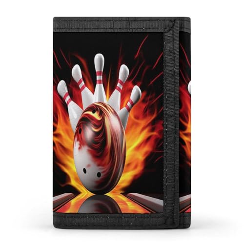 HJKBCV Bowling Ball Trifold Wallet Credit Card Purse Portable Outdoor Sports Wallets Pocket Coin Wallet with ID Window for Men Women, style, One Size, Stil:, Einheitsgröße von HJKBCV