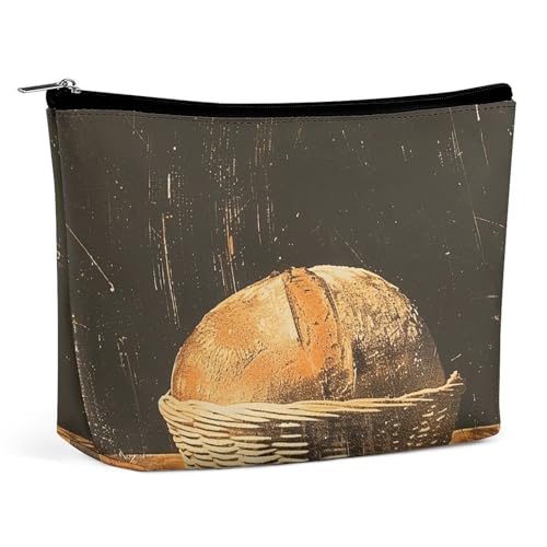 HJKBCV Brot im Korb, PU-Leder, Reise-Make-up-Tasche, Mini-Tasche, Kosmetiktasche für Damen, tragbarer Handtaschen-Verschluss, Organizer, Make-up-Kulturbeutel, Stil, Einheitsgröße, Stil:, Einheitsgröße HJKBCV Brot im Korb, PU-Leder, Reise-Make-up-Tasche, Mini-Tasche, Kosmetiktasche für Damen, tragbarer Handtaschen-Verschluss, Organizer, Make-up-Kulturbeutel, Stil, Einheitsgröße, Stil:, Einheitsgröße von HJKBCV
