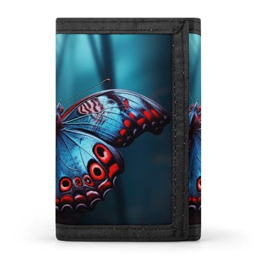 HJKBCV Butterfly Trifold Wallet Credit Card Purse Portable Outdoor Sports Wallets Pocket Coin Wallet with ID Window for Men Women, style, One Size, Stil:, Einheitsgröße von HJKBCV