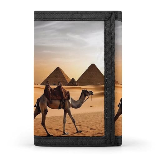 HJKBCV Camel Desert Trifold Wallet Credit Card Purse Portable Outdoor Sports Wallets Pocket Coin Wallet with ID Window for Men Women, Style, One Size, Stil:, Einheitsgröße von HJKBCV