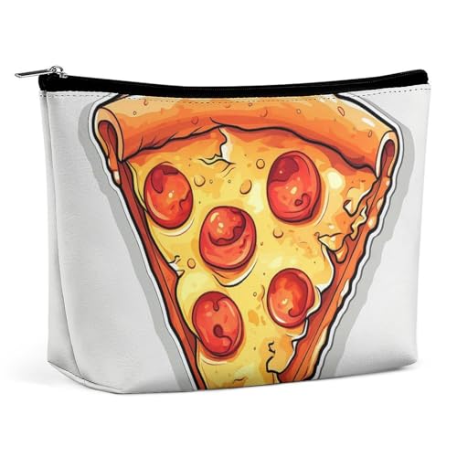 HJKBCV Cartoon-Pizza-Reise-Make-up-Tasche, Mini-Tasche, Kosmetiktasche für Damen, tragbarer Handtaschen-Verschluss, Organizer, Make-up-Kulturbeutel, Stil, Einheitsgröße, Stil:, Einheitsgröße von HJKBCV