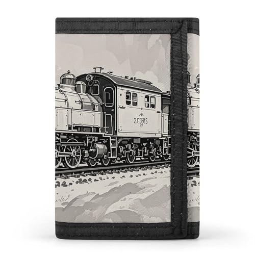 HJKBCV Country Railway Train Trifold Wallet Credit Card Purse Portable Outdoor Sports Wallets Pocket Coin Wallet with ID Window for Men Women, style, One Size, Stil:, Einheitsgröße von HJKBCV