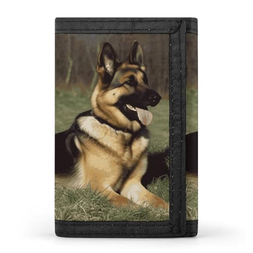 HJKBCV Deutscher Schäferhund, dreifach gefaltete Geldbörse, Kreditkarten-Geldbörse, tragbar, Outdoor-Sport, Geldbörse, Münzgeldbörse mit Ausweisfenster, für Männer und Frauen, Stil, Einheitsgröße, von HJKBCV
