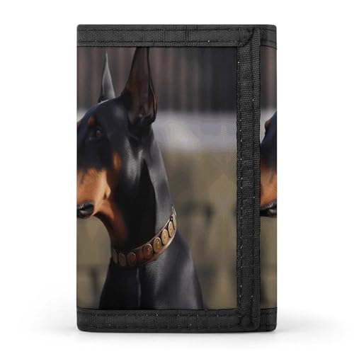 HJKBCV Doberman Trifold Wallet Credit Card Purse Portable Outdoor Sports Wallets Pocket Coin Wallet with ID Window for Men Women, style, One Size, Stil:, Einheitsgröße von HJKBCV