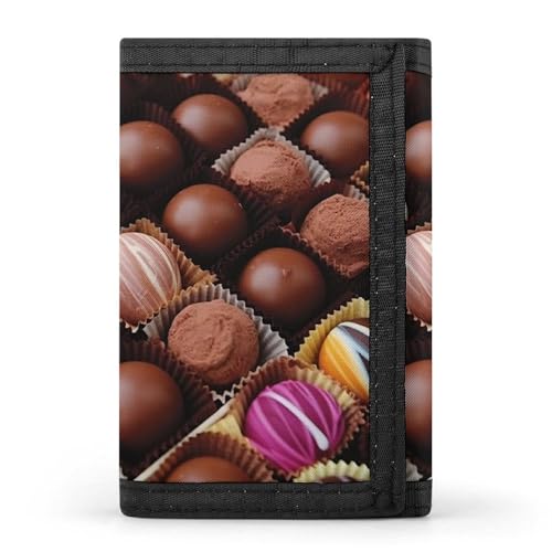 HJKBCV Dreifach gefaltete Geldbörse mit Kreditkartenfach, tragbar, für Outdoor-Sport, Münzgeldbörse mit Ausweisfenster, für Herren und Damen, Einheitsgröße, Schokoladenbraun, Stil:, Einheitsgröße von HJKBCV