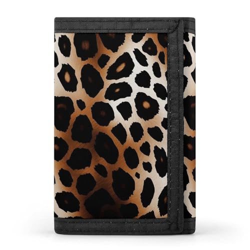HJKBCV Dreifach gefaltete Geldbörse mit Leopardenmuster, Kreditkarten-Geldbörse, tragbar, Outdoor-Sport, Geldbörse, Münzgeldbörse mit Ausweisfenster, für Männer und Frauen, Stil, Einheitsgröße, Stil:, von HJKBCV