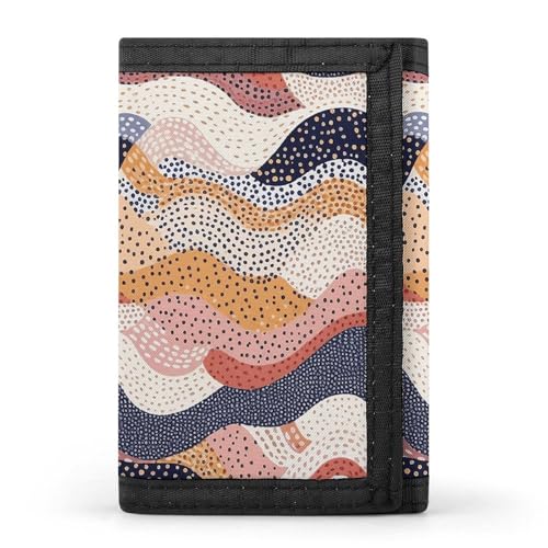 HJKBCV Dreifach gefaltete Geldbörse mit Wellenmuster, Kreditkartenbörse, tragbar, Outdoor-Sport, Geldbörse, Münzgeldbörse mit Ausweisfenster, für Männer und Frauen, Stil, Einheitsgröße, Stil:, von HJKBCV