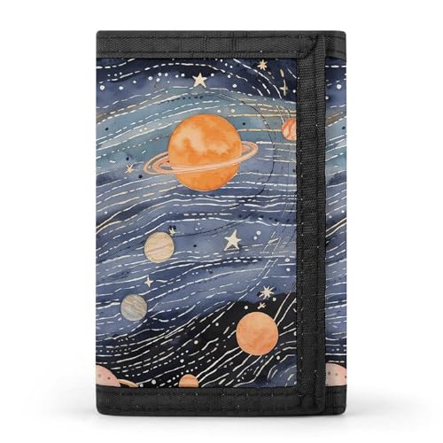 HJKBCV Dreifach gefaltete Geldbörse mit Weltraum-Motiv, Kreditkarten-Geldbörse, tragbar, Outdoor-Sport, Geldbörse, Münzgeldbörse mit Ausweisfenster, für Männer und Frauen, Stil, Einheitsgröße, Stil:, von HJKBCV
