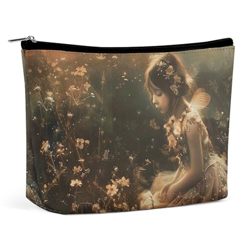 HJKBCV Eine schöne Kosmetiktasche aus PU-Leder mit Feen-Motiv, Mini-Tasche, Kosmetiktasche für Damen, tragbarer Handtaschen-Verschluss, Organizer, Make-up-Kulturbeutel, Stil, Einheitsgröße, Stil:, HJKBCV Eine schöne Kosmetiktasche aus PU-Leder mit Feen-Motiv, Mini-Tasche, Kosmetiktasche für Damen, tragbarer Handtaschen-Verschluss, Organizer, Make-up-Kulturbeutel, Stil, Einheitsgröße, Stil:, von HJKBCV