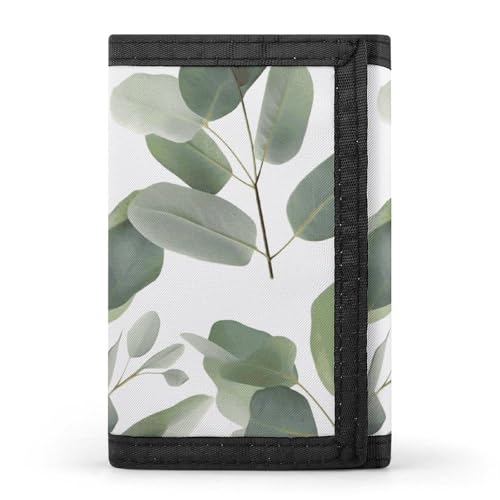HJKBCV Eucalyptus Leaves Trifold Wallet Credit Card Purse Portable Outdoor Sports Wallets Pocket Coin Wallet with ID Window for Men Women, style, One Size, Stil:, Einheitsgröße von HJKBCV