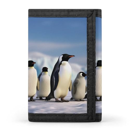 HJKBCV Five Penguins Trifold Wallet Credit Card Purse Portable Outdoor Sports Wallets Pocket Coin Wallet with ID Window for Men Women, style, One Size, Stil:, Einheitsgröße von HJKBCV