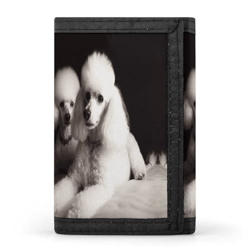 HJKBCV French Poodle Trifold Wallet Credit Card Purse Portable Outdoor Sports Wallets Pocket Coin Wallet with ID Window for Men Women, style, One Size, Stil:, Einheitsgröße von HJKBCV