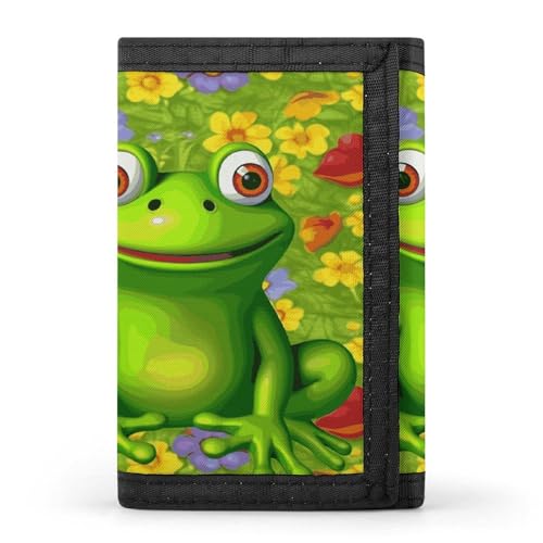 HJKBCV Frog Trifold Wallet Credit Card Purse Portable Outdoor Sports Wallets Pocket Coin Wallet with ID Window for Men Women, Style, One Size, Stil:, Einheitsgröße von HJKBCV