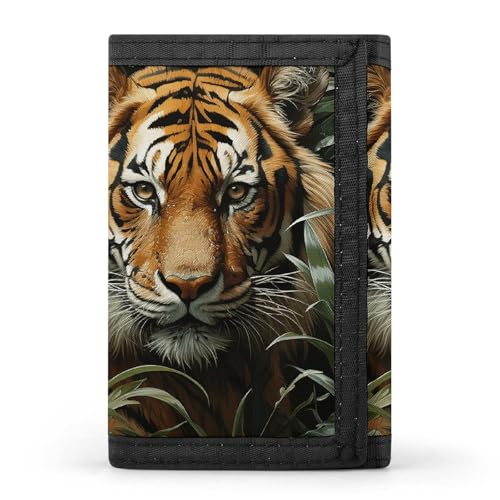 HJKBCV Jungle Tiger Trifold Wallet Credit Card Purse Portable Outdoor Sports Wallets Pocket Coin Wallet with ID Window for Men Women, Style, One Size, Stil:, Einheitsgröße von HJKBCV