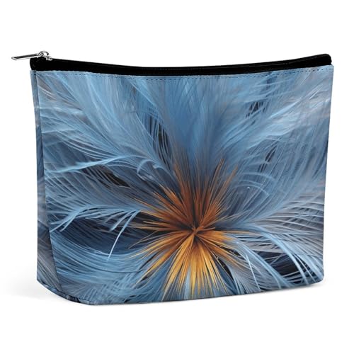 HJKBCV Kosmetiktasche mit großer blauer Blume, Reise-Make-up-Tasche, Mini-Tasche, Kosmetiktasche für Damen, tragbarer Handtaschen-Verschluss, Organizer, Make-up-Kulturbeutel, Stil, Einheitsgröße, von HJKBCV