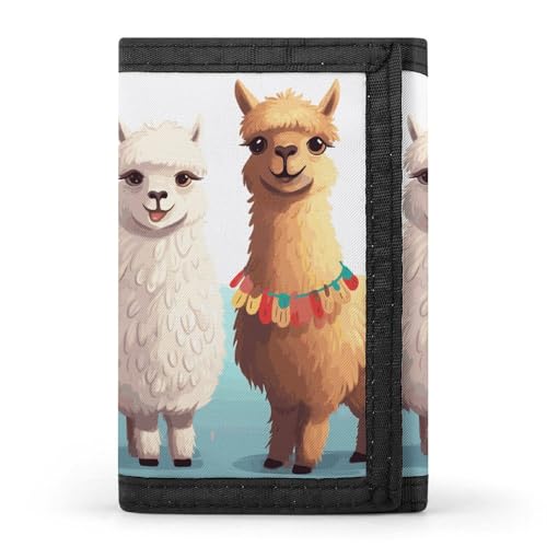 HJKBCV Llama Alpaca Trifold Wallet Credit Card Purse Portable Outdoor Sports Wallets Pocket Coin Wallet with ID Window for Men Women, style, One Size, Stil:, Einheitsgröße von HJKBCV