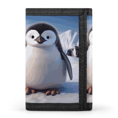HJKBCV Niedliche Pinguin-Geldbörse mit dreifach gefaltetem Kreditkartenfach, tragbar, Outdoor-Sportgeldbörse, Münzgeldbörse mit Ausweisfenster für Männer und Frauen, Stil, Einheitsgröße, Stil:, von HJKBCV