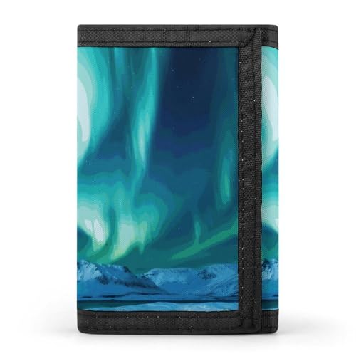 HJKBCV Northern Lights Trifold Wallet Credit Card Purse Portable Outdoor Sports Wallets Pocket Coin Wallet with ID Window for Men Women, Style, One Size, Stil:, Einheitsgröße von HJKBCV