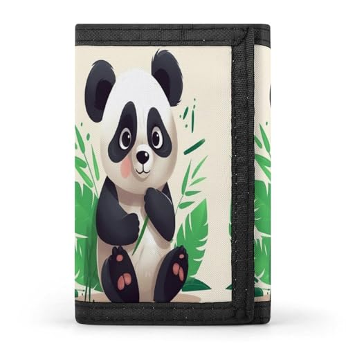 HJKBCV Panda Star Trifold Wallet Credit Card Purse Portable Outdoor Sports Wallets Pocket Coin Wallet with ID Window for Men Women, Style, One Size, Stil:, Einheitsgröße von HJKBCV