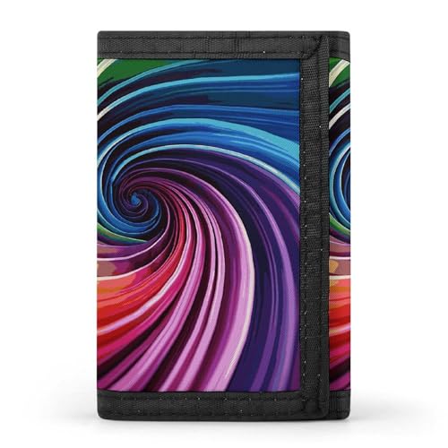 HJKBCV Rainbow Spiral Trifold Wallet Credit Card Purse Portable Outdoor Sports Wallets Pocket Coin Wallet with ID Window for Men Women, style, One Size, Stil:, Einheitsgröße von HJKBCV
