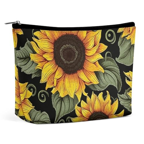 HJKBCV Reise-Make-up-Tasche mit Blumenmotiv und Sonnenblumen-Motiv, Mini-Tasche, Kosmetiktasche für Damen, tragbarer Handtaschen-Verschluss, Organizer, Make-up-Kulturbeutel, Stil, Einheitsgröße, HJKBCV Reise-Make-up-Tasche mit Blumenmotiv und Sonnenblumen-Motiv, Mini-Tasche, Kosmetiktasche für Damen, tragbarer Handtaschen-Verschluss, Organizer, Make-up-Kulturbeutel, Stil, Einheitsgröße, von HJKBCV
