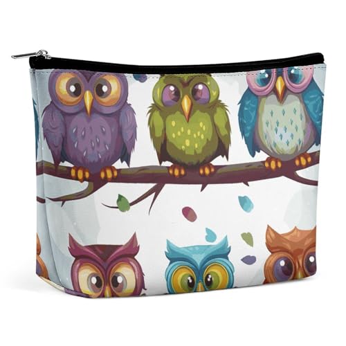 HJKBCV Reise-Make-up-Tasche mit Eulen-Vögeln, Mini-Tasche, Kosmetiktasche für Damen, tragbar, Handtaschen-Verschluss, Organizer, Make-up-Kulturbeutel, Stil, Einheitsgröße, Stil:, Einheitsgröße von HJKBCV