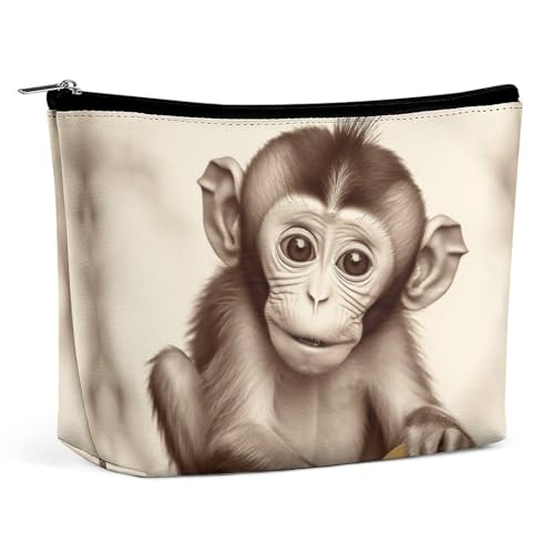 HJKBCV Reise-Make-up-Tasche mit niedlichem Affen-Motiv, Mini-Tasche, Kosmetiktasche für Damen, tragbar, Handtaschen-Verschluss, Organizer, Make-up-Kulturbeutel, Stil, Einheitsgröße, Stil:, HJKBCV Reise-Make-up-Tasche mit niedlichem Affen-Motiv, Mini-Tasche, Kosmetiktasche für Damen, tragbar, Handtaschen-Verschluss, Organizer, Make-up-Kulturbeutel, Stil, Einheitsgröße, Stil:, von HJKBCV