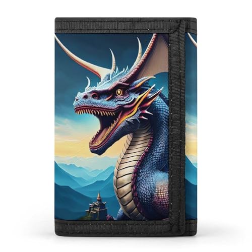 HJKBCV Roaring Dragon Trifold Wallet Credit Card Purse Portable Outdoor Sports Wallets Pocket Coin Wallet with ID Window for Men Women, style, One Size, Stil:, Einheitsgröße von HJKBCV
