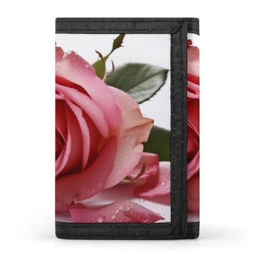 HJKBCV Rose Trifold Wallet Credit Card Purse Portable Outdoor Sports Wallets Pocket Coin Wallet with ID Window for Men Women, Style, One Size, Stil:, Einheitsgröße von HJKBCV