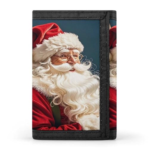 HJKBCV Santa Claus Climbed Into The Chimney Trifold Wallet Credit Card Purse Portable Outdoor Sports Wallets Pocket Coin Wallet with ID Window for Men Women, style, One Size, Stil:, Einheitsgröße von HJKBCV