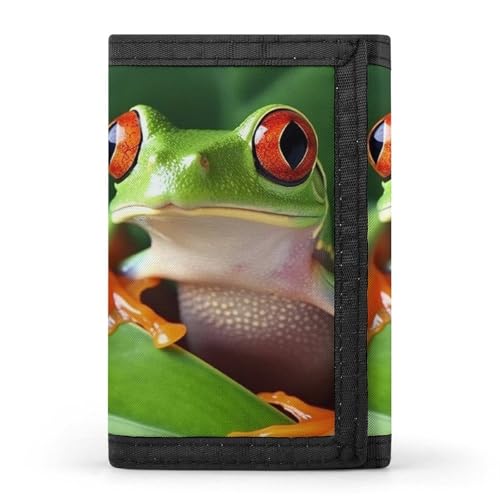 HJKBCV Süßer Frosch dreifach gefaltete Geldbörse Kreditkarten-Geldbörse, tragbar, Outdoor-Sportgeldbörse, Münzgeldbörse mit Ausweisfenster für Männer und Frauen, Stil, Einheitsgröße, Stil:, von HJKBCV