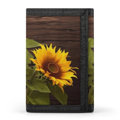 HJKBCV Sunflower Plant Trifold Wallet Credit Card Purse Portable Outdoor Sports Wallets Pocket Coin Wallet with ID Window for Men Women, style, One Size, Stil:, Einheitsgröße von HJKBCV