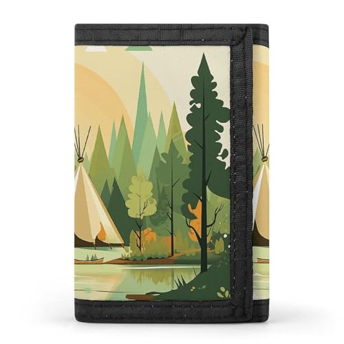 HJKBCV Teepee Trifold Wallet Credit Card Purse Portable Outdoor Sports Wallets Pocket Coin Wallet with ID Window for Men Women, Style, One Size, Stil:, Einheitsgröße von HJKBCV