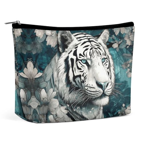 HJKBCV Tiger im Dschungel Reise-Make-up-Tasche, Mini-Tasche, Kosmetiktasche für Damen, tragbar, Handtaschen-Verschluss, Organizer, Make-up-Kulturbeutel, Stil, Einheitsgröße, Stil:, Einheitsgröße von HJKBCV