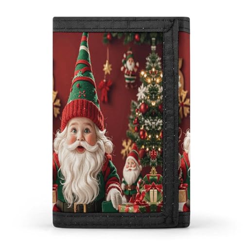 HJKBCV Weihnachtskurrile Zwerge dreifach gefaltete Geldbörse mit Kreditkartenfach für Outdoor-Sport, Münzgeldbörse mit Ausweisfenster für Männer und Frauen, Stil, Einheitsgröße, Stil:, Einheitsgröße von HJKBCV