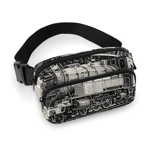 Hüfttasche für Damen, Crossbody, Landbahn, Zug, Gürteltasche, Reißverschlusstaschen, verstellbarer Riemen, Hüfttasche für Reisen, Radfahren, Laufen, Wandern, Stil, 20 x 13 cm, Stil:, 20x13cm von HJKBCV