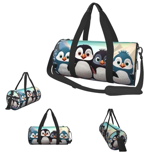 Kleine Corgi Hundetasche mit Schuhfach für Damen und Herren, Fünf süße Pinguine, Einheitsgröße von HJKBCV