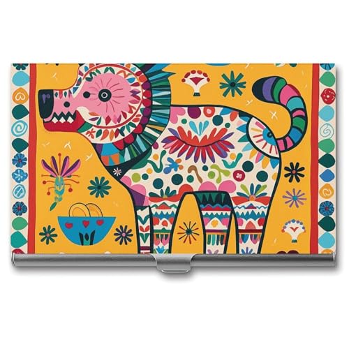 Mexikanisches Otomi-Tier-Visitenkartenetui aus Metall für Männer und Frauen, schlanke Tasche, Geldbörse, mehrere Brieftaschen, professioneller Kartenhalter für Namenskarte, Kreditkarte, Stil, von HJKBCV