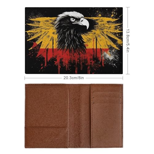 PU-Schutzhülle für Kreditkarten, Damen, Herren, Deutschland, Flagge, Adler, wasserdicht, Reisebrieftasche, stilvolle Reisepasshülle, schlankes Reisepassetui für Kartenhalter, Reisezubehör, Stil, 20,3 PU-Schutzhülle für Kreditkarten, Damen, Herren, Deutschland, Flagge, Adler, wasserdicht, Reisebrieftasche, stilvolle Reisepasshülle, schlankes Reisepassetui für Kartenhalter, Reisezubehör, Stil, 20,3 von HJKBCV
