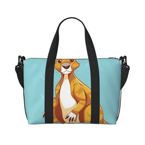 Sportbeutel, klein, Cartoon-Känguru-Zoo, Seesack, Übernachtungstasche, mit Schuhfach, Handgepäcktasche für Damen und Herren, Cartoon-Känguru-Zoo, Einheitsgröße von HJKBCV