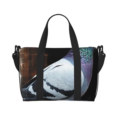 Sportbeutel, klein, Sonnenblumenfeld, Seesack, Übernachtungstasche, mit Schuhfach, Handgepäcktasche für Damen und Herren, Taube, Einheitsgröße von HJKBCV