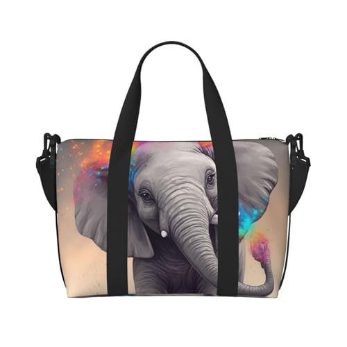 Sportbeutel, klein, niedlich, Strauß, Seesack, Übernachtungstasche mit Schuhfach, Tragetasche für Damen und Herren, Cartoon-Elefant, Einheitsgröße von HJKBCV