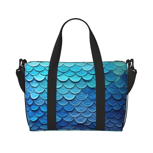 Sportbeutel, klein, niedlich, Strauß, Seesack, Übernachtungstasche mit Schuhfach, Tragetasche für Damen und Herren, Meerjungfrau Fischwaage, Einheitsgröße von HJKBCV