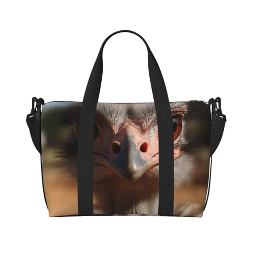 Sportbeutel, klein, niedlich, Strauß, Seesack, Übernachtungstasche mit Schuhfach, Tragetasche für Damen und Herren, Niedlicher Strauß, Einheitsgröße von HJKBCV