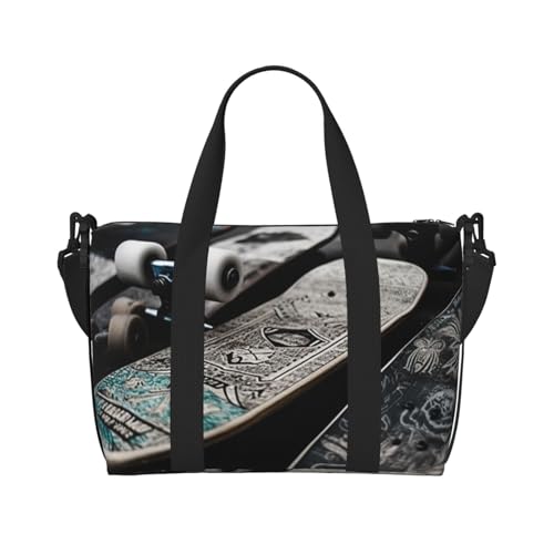 Sportbeutel, kleine Pfingstrosen, Blumen, Rose, Seesack, Übernachtungstasche mit Schuhfach, Tragetasche für Damen und Herren, Skateboards, Einheitsgröße von HJKBCV