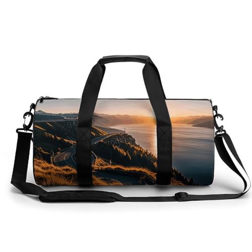 Sportbeutel mit Totenkopf-Design, Skelettknochen, Reisetasche mit Schuhfach, für Damen und Herren, Glänzender Überblick, 17.7in/9in/9in, Art déco von HJKBCV