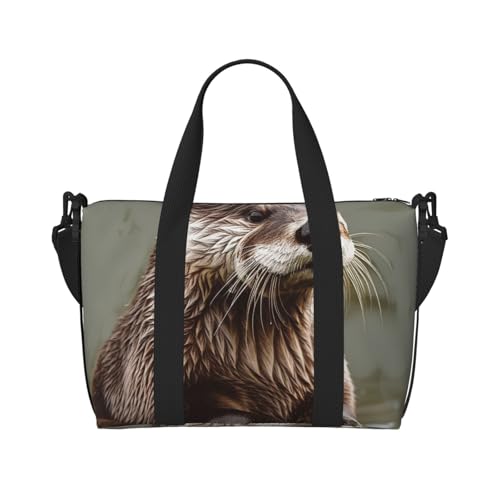 Sporttasche, klein, bunt, Musiknoten, Seesack, Übernachtungstasche mit Schuhfach, Tragetasche für Damen und Herren, Ottertier, Einheitsgröße von HJKBCV